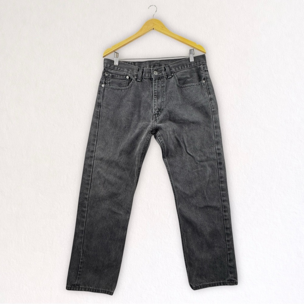 Levi’s 505 Black Gray Wash Straight Leg Jeans Size 35x30